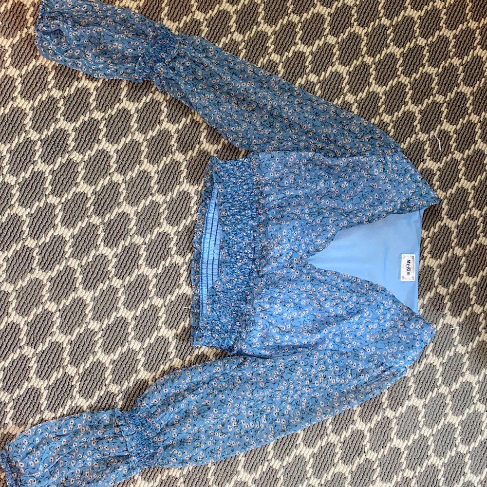 Small Blue My Kim cropped long sleeve